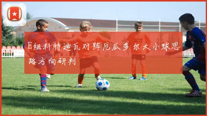 E组科特迪瓦对阵厄瓜多尔大小球思路方向研判