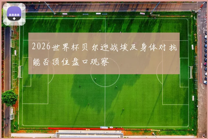 2026世界杯贝尔迎战埃及身体对抗能否顶住盘口观察